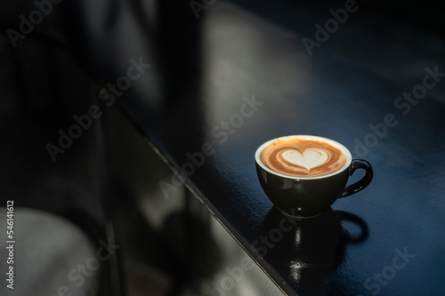 hot coffee latte art heart shape 
