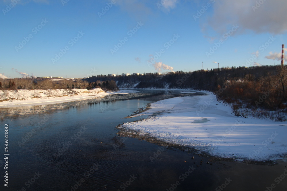 the river in the winter