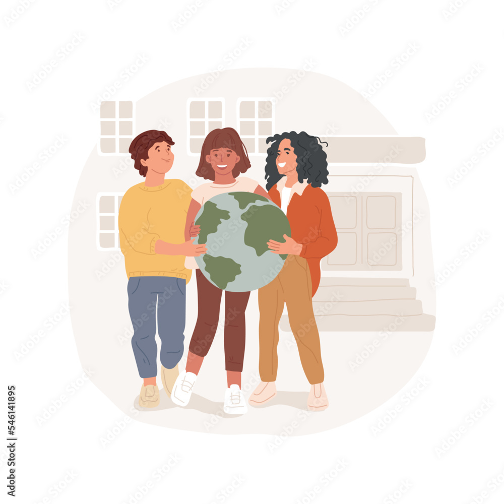 Earth day isolated cartoon vector illustration. Garbage free day, making  project, students holding Earth model, ecological awareness, school spirit  week, recycling lesson vector cartoon. Stock Vector | Adobe Stock