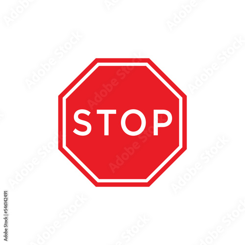 Road sign stop icon vector logo design template