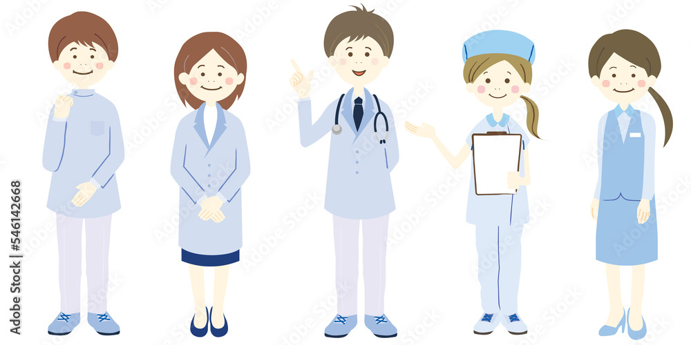  福祉・医療従事者の人物セット