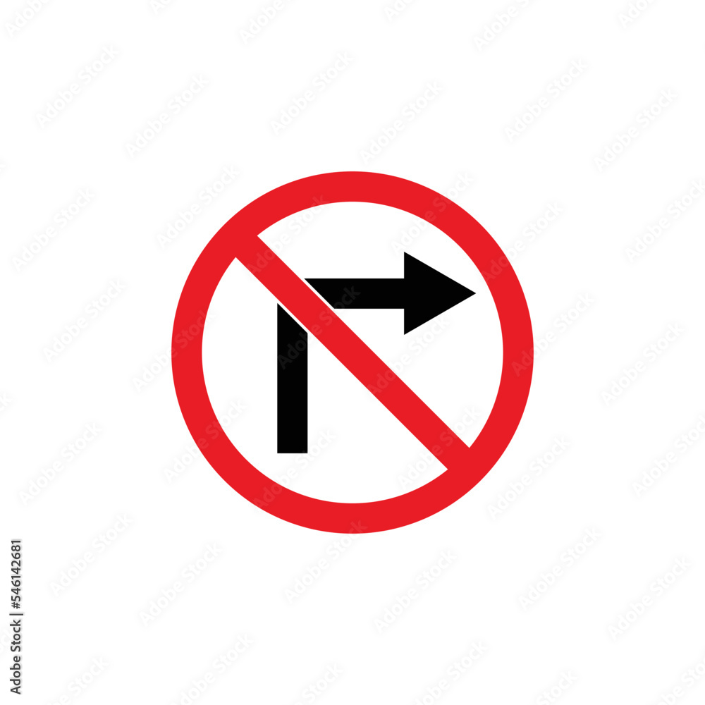 Road sign no left right icon vector logo template Road sign no left right icon vector logo template