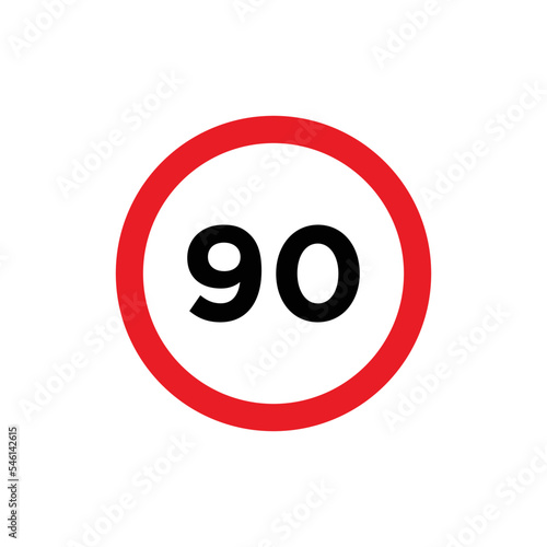 Road sign maximum limit icon vector template