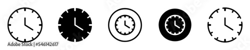 Conjunto de iconos de reloj. Concepto de tiempo. Relojes de diferentes estilos. Ilustración vectorial
