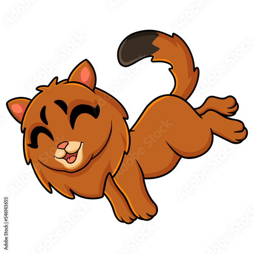 Cute somali cat cartoon jumping