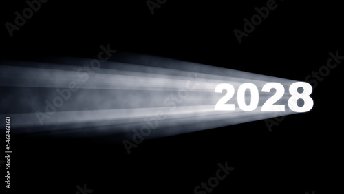 3D 2028 Happy New Year Background Design.