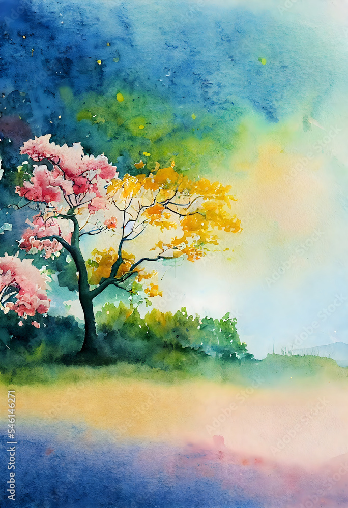 Watercolor Background for Summer