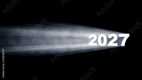 3D 2027 Happy New Year Background Design.