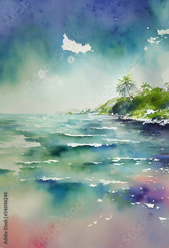 Watercolor Background for Summer