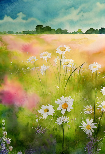 Watercolor Background for Summer