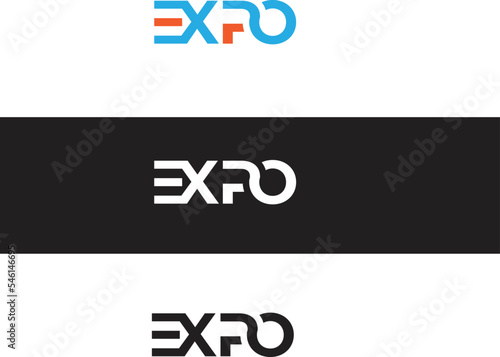 expo typography classic brand typography logo with special character e and o with elegant look and vector 