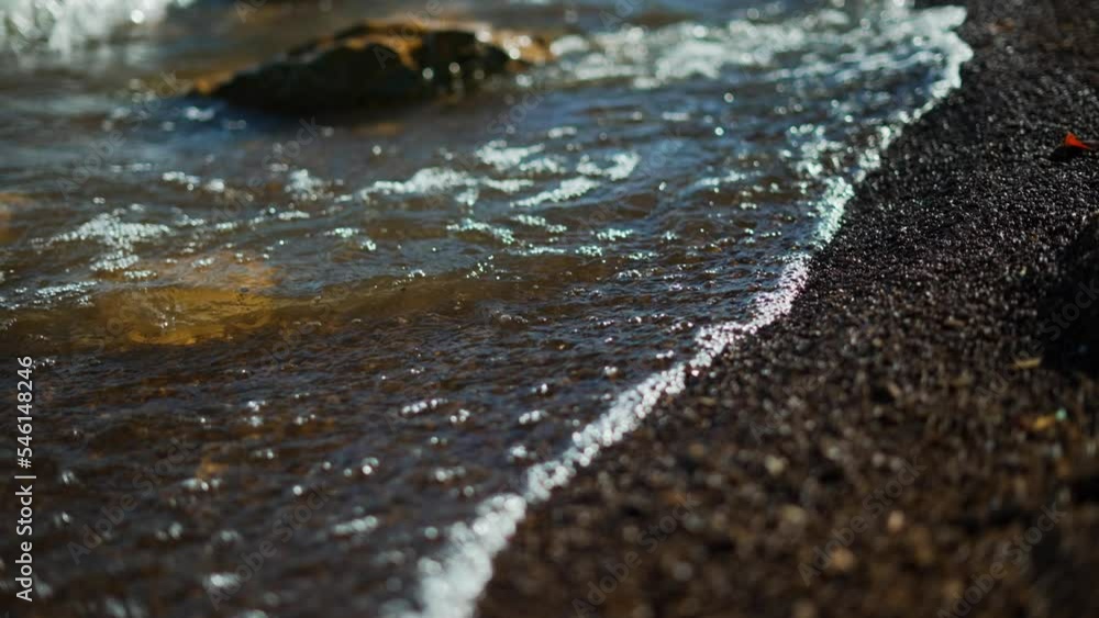 Water crashing on shore line in Slow motion Water crashing on shore line in Slow motion