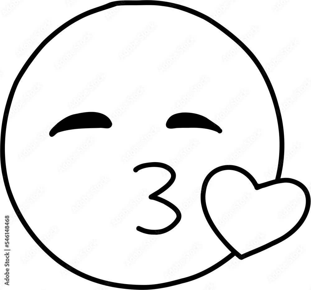 doodle freehand drawing of face expression.