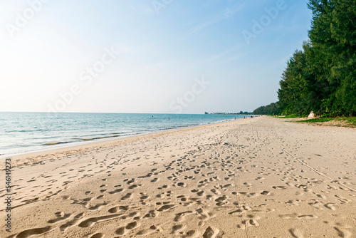Tropical sandy beach in south of Thailand, relaxing by the sea, tropical nature