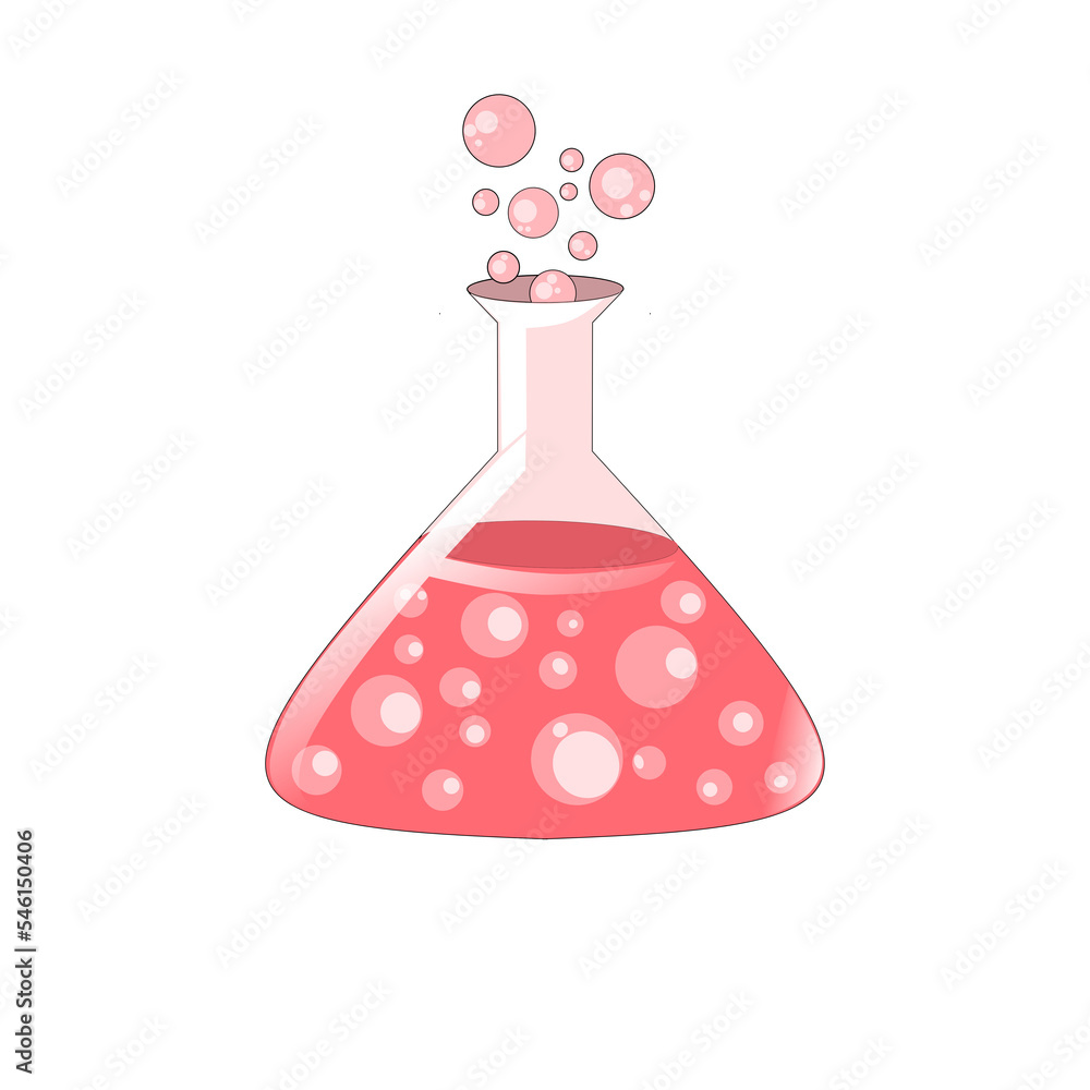 illustration of a flask with a liquid illustration of a flask with a liquid