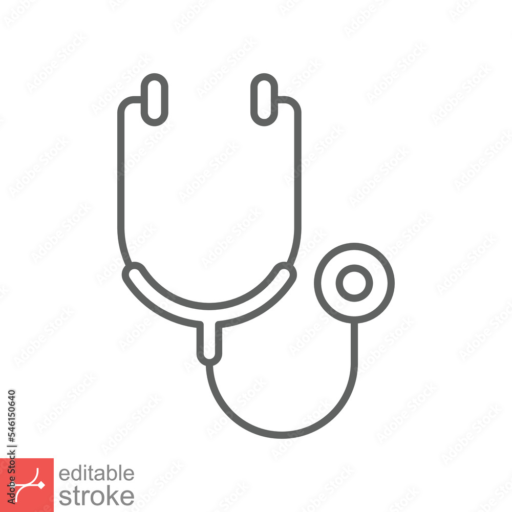 Stethoscope cardio device icon. Simple outline style. Medical, doctor equipment, health heart, hospital concept. Thin line vector illustration isolated on white background. Editable stroke EPS 10. Stethoscope cardio device icon. Simple outline style. Medical, doctor equipment, health heart, hospital concept. Thin line vector illustration isolated on white background. Editable stroke EPS 10.