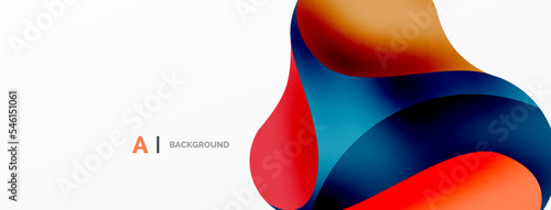 Flowing geometric shapes minimalist abstract background. Round shapes and circles. Wallpaper for concept of AI technology, blockchain, communication, 5G, science, business