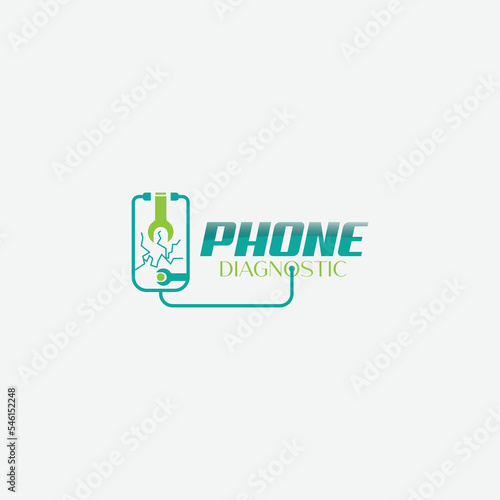 phone diagnostic mobile repair with stethoscope wrench and cellphone