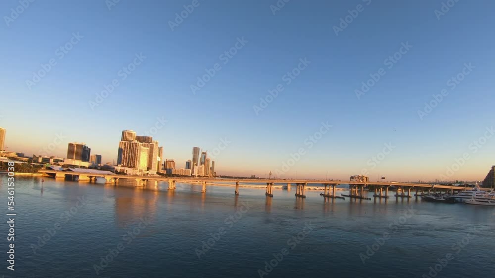 Nice view of a bridge over Bay in Florida | City skyline with bridge and bay in front of it video background | tourism, travel, skyline Nice view of a bridge over Bay in Florida | City skyline with bridge and bay in front of it video background | tourism, travel, skyline