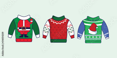 Christmas holiday ugly sweater decoration illustration 