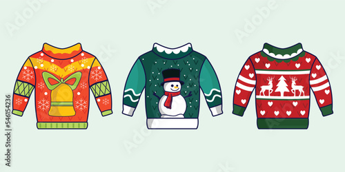 Christmas holiday ugly sweater decoration illustration 