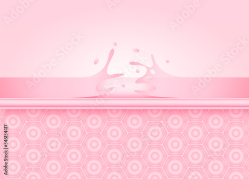 Dry skin peeling coarsening. Dead skin cells and Skin cell structure layer pink with copy space for text. Cosmetic beauty product advertising design. Vector EPS10.