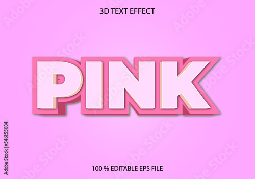 pink 3D editable text effect template, text effect style