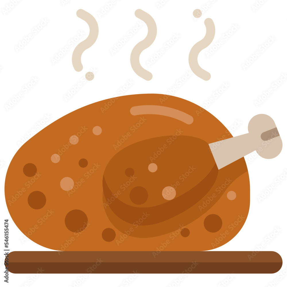 roast turkey flat icon roast turkey flat icon