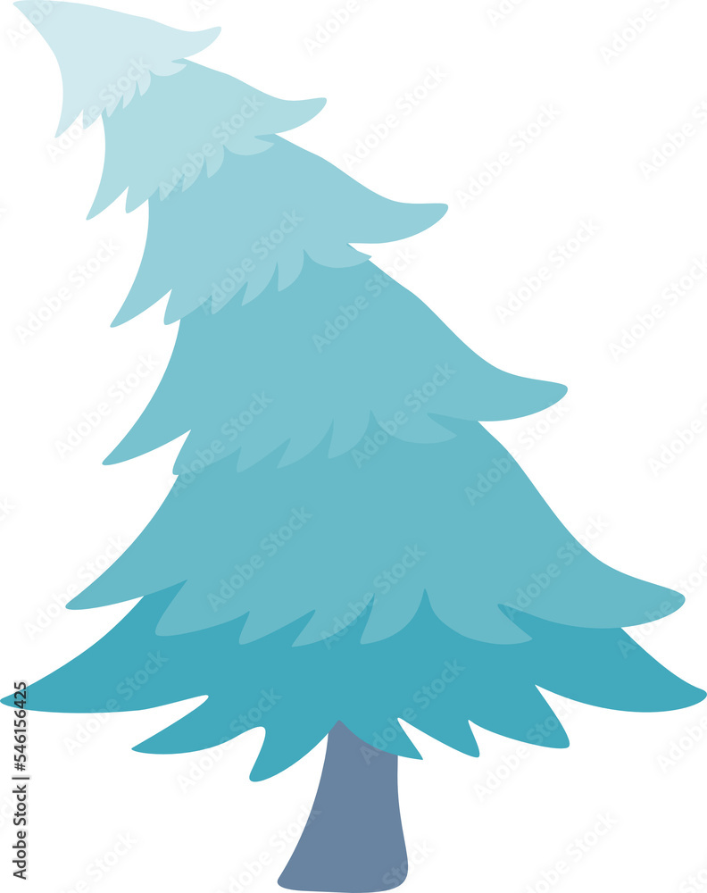 Obraz premium Blue pine tree . Christmas tree illustration.