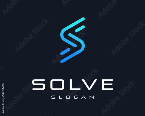 Letter S Solution Technology Digital Line Innovation Futuristic Connection Vector Logo Design