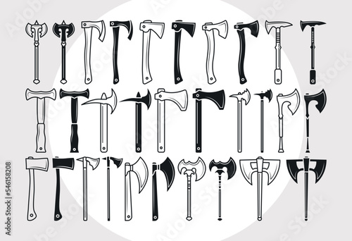Axe SVG Bundle, Axe Silhouette, Lumberjack Axe Svg, Wood Cutter Svg, Weapon Svg, Axes Svg, Hammer Svg,