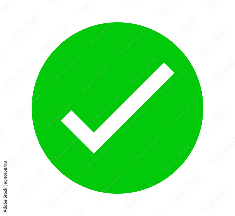 Yes check mark circular icon design vector. Yes check mark circular icon design vector.