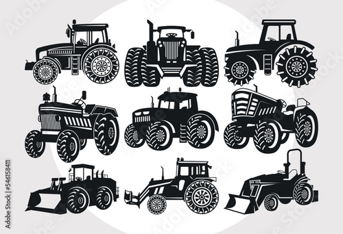 Tractor SVG Bundle, Farm Tractor Svg, Farm Transportation Svg, Tractor Silhouette, Giant Tractor Svg, Farming Svg, Farm Life Svg,