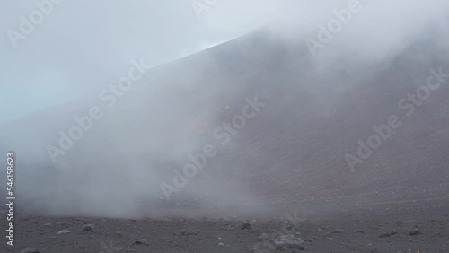 Hoei Crater (a side volcano of Mt.Fuji) in the cloud. It's like the surface of another planet. 