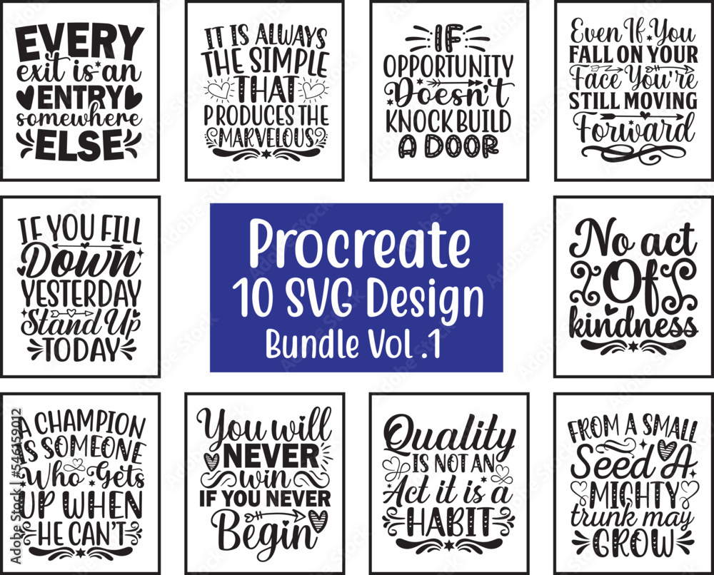 Procreate 10 SVG Design Bundle Vol.1 SVG, procreate SVG, procreate