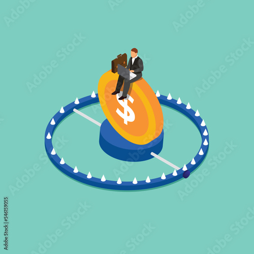 money trap concept-financial risk isometric 3d vector illustration concept for banner, website, illustration, landing page, flyer, etc.