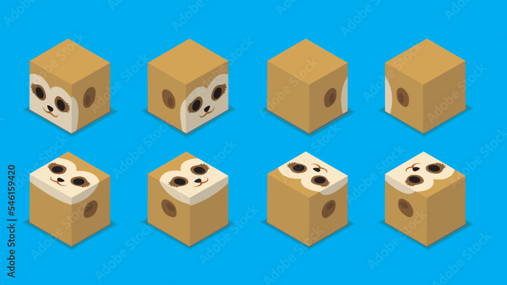 Animal Dice 3D Characters Animal Meerkat Cartoon Vector Animal Dice 3D Characters Animal Meerkat Cartoon Vector