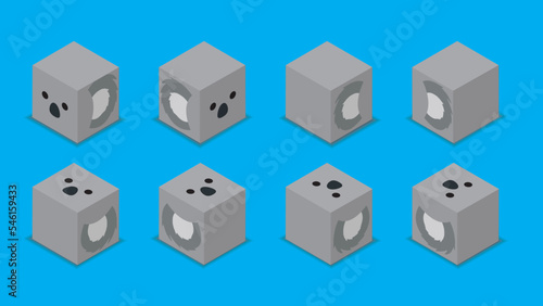 Animal Dice 3D Characters Animal Koala Cartoon Vector