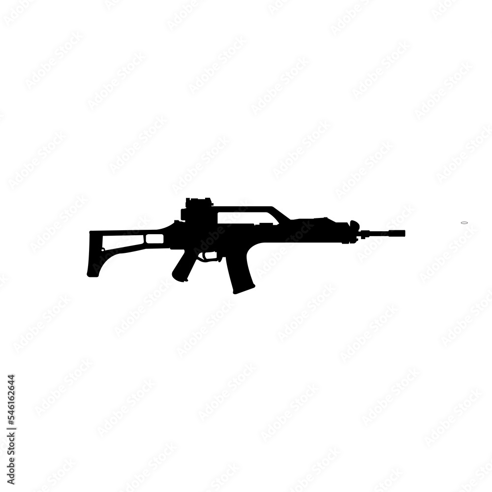 The Heckler and Koch G36 assault rifle vector icon, German weapons silhouette