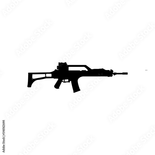 The Heckler and Koch G36 assault rifle vector icon, German weapons silhouette