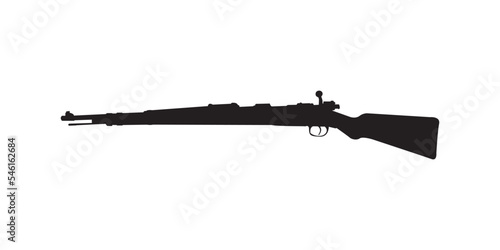 The Karabiner 98 Kurz gun icon,  , Kar98k bolt-action rifle silhouette
