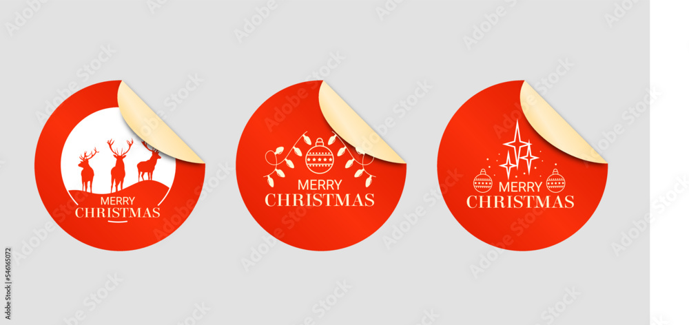 christmas themed round sticker illustration design christmas themed round sticker illustration design