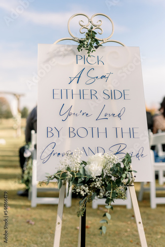 welcome sign for a wedding ceremony
