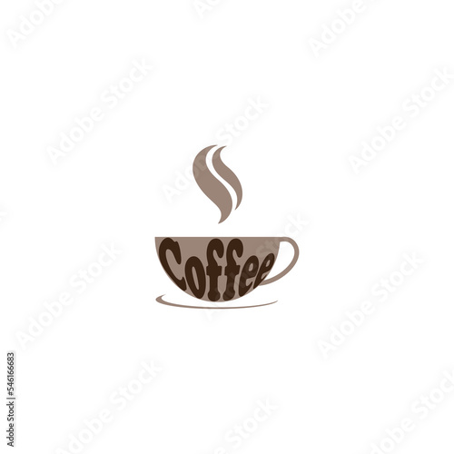 vector illustration of a coffee cup and lettering for an icon, symbol or logo. suitable for coffee shop logos or coffee places. coffee cup icon