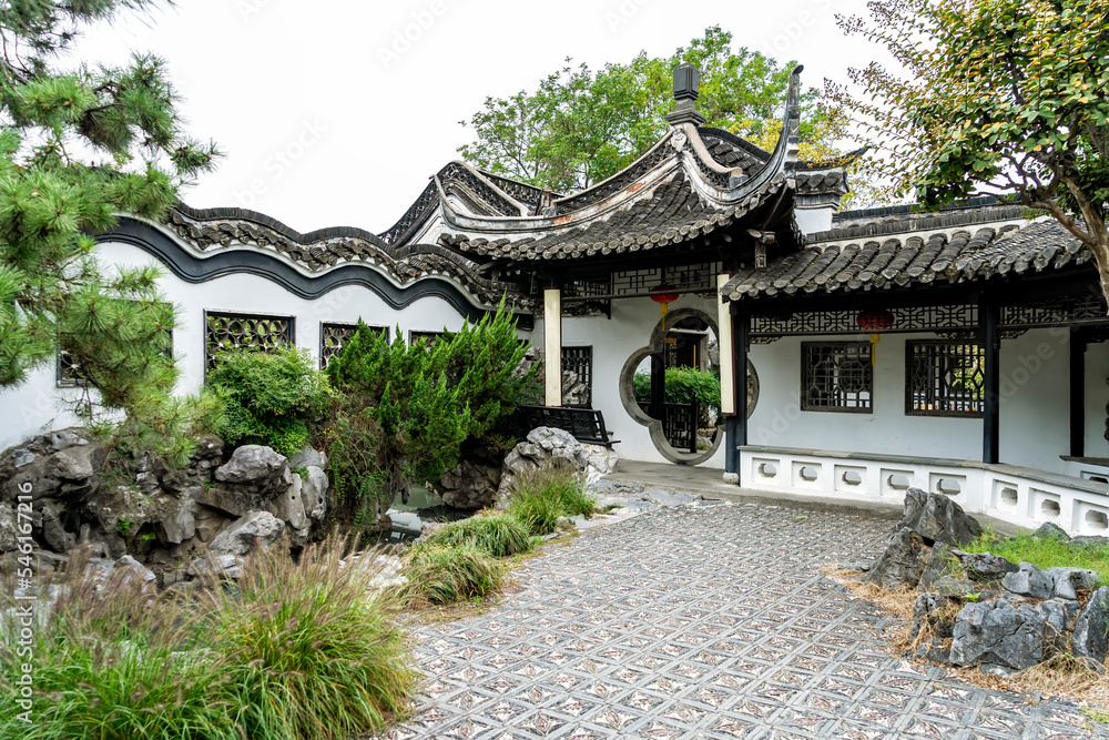 Chinese classical garden scenery street scene Chinese classical garden scenery street scene