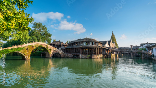 Close-up of ancient dwellings in Wuzhen, China