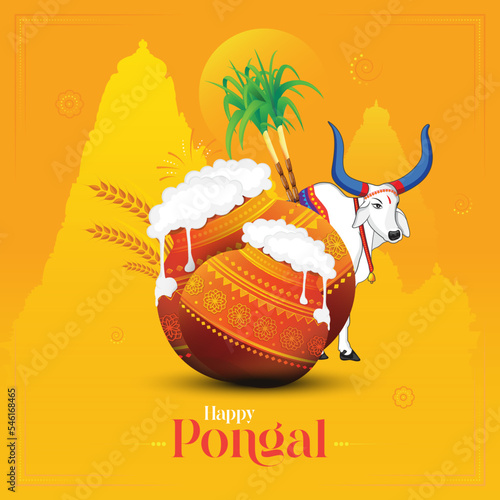Indian Festival Pongal Background Template Design - Pongal Festival Background Template Design