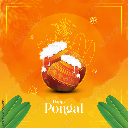 Indian Festival Pongal Background Template Design - Pongal Festival Background Template Design