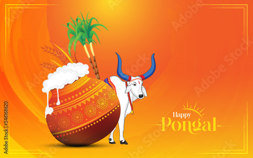 Indian Festival Pongal Background Template Design - Pongal Festival Background Template Design