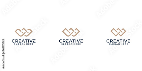 letter w logo template. creative icon with flat and minimalist style.